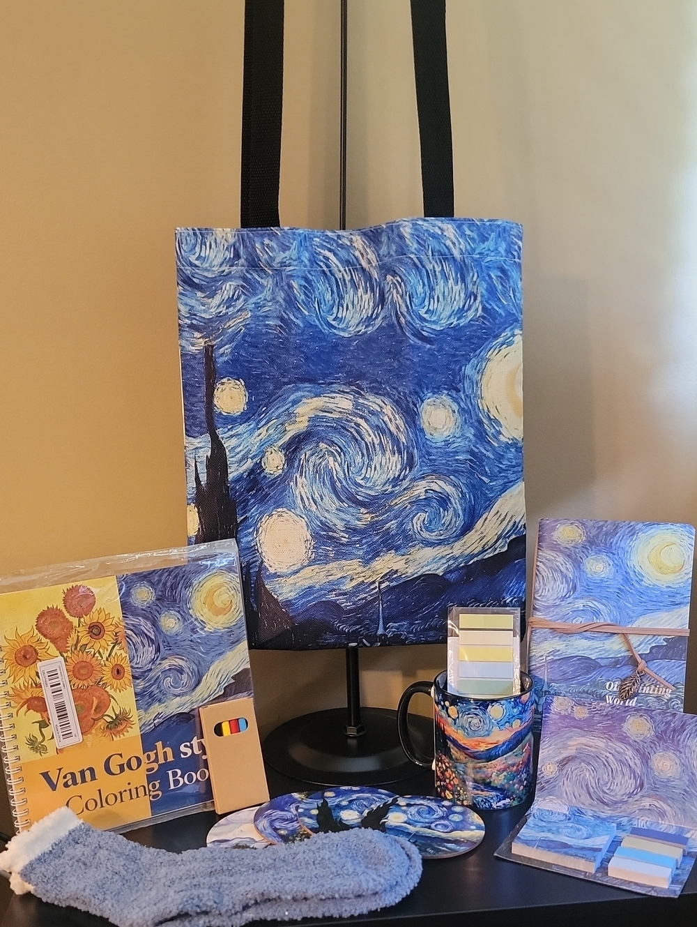GIFTABLE TOTES Van Gogh Starry Night Blue Tote Bag - Art-Inspired Home Accent